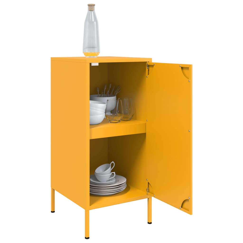 Buffet jaune moutarde 36x39x79 cm acier