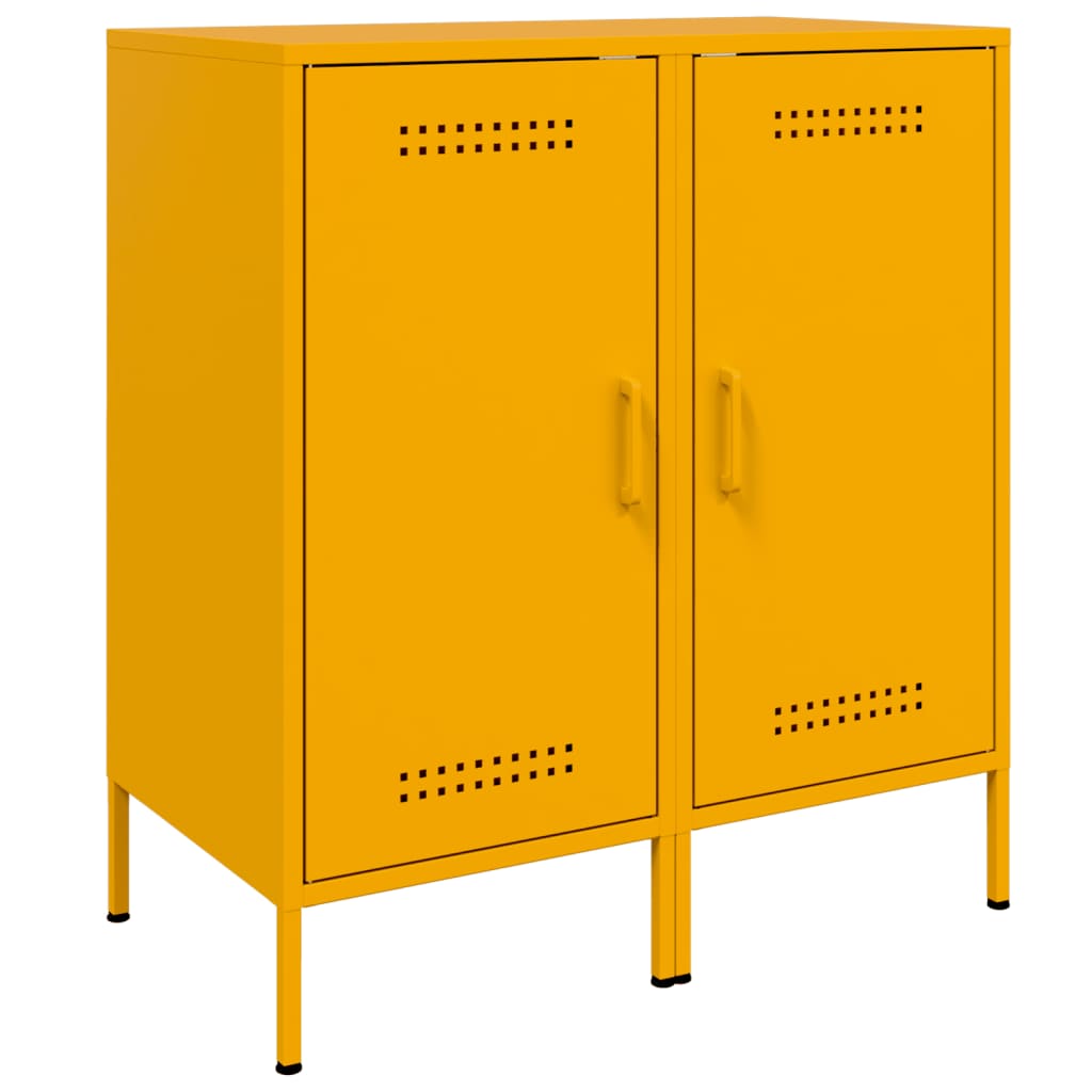 Sideboards 2 Stück senfgelb 36x39x79 cm Stahl