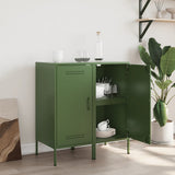 Buffets 2 pcs vert olive 36x39x79 cm acier