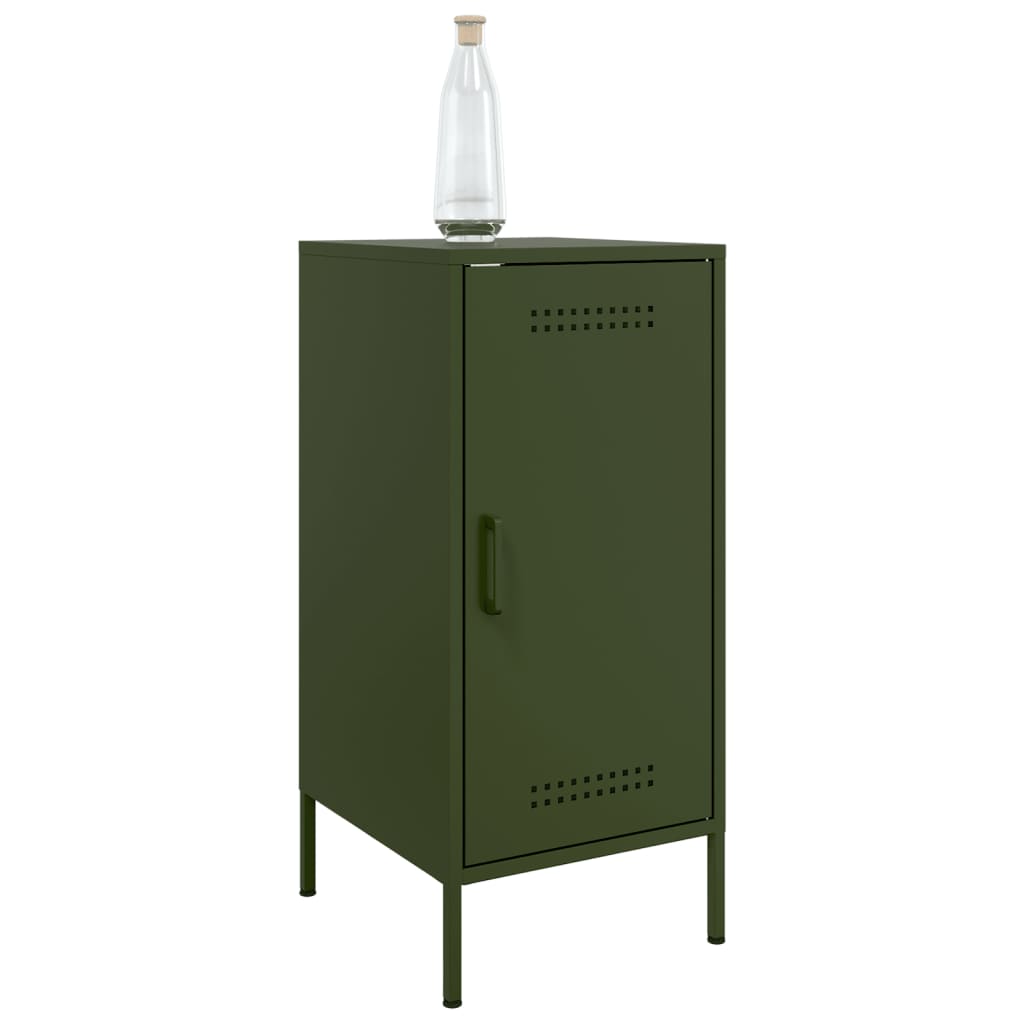 Buffets 2 pcs vert olive 36x39x79 cm acier