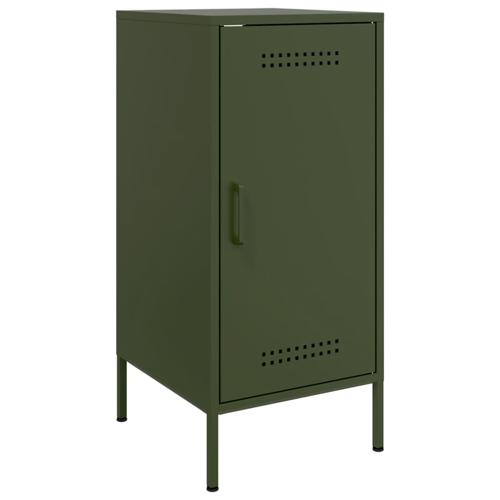 Buffets 2 pcs vert olive 36x39x79 cm acier