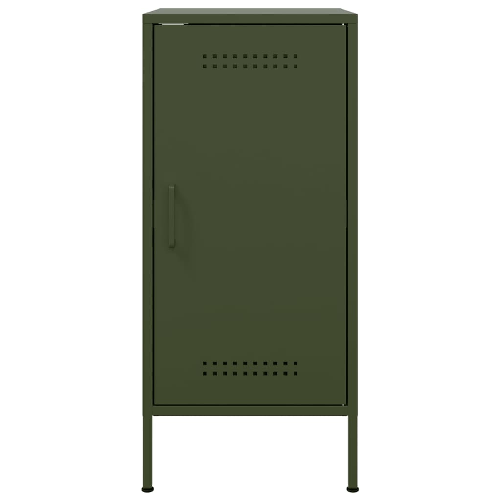 Buffets 2 pcs vert olive 36x39x79 cm acier