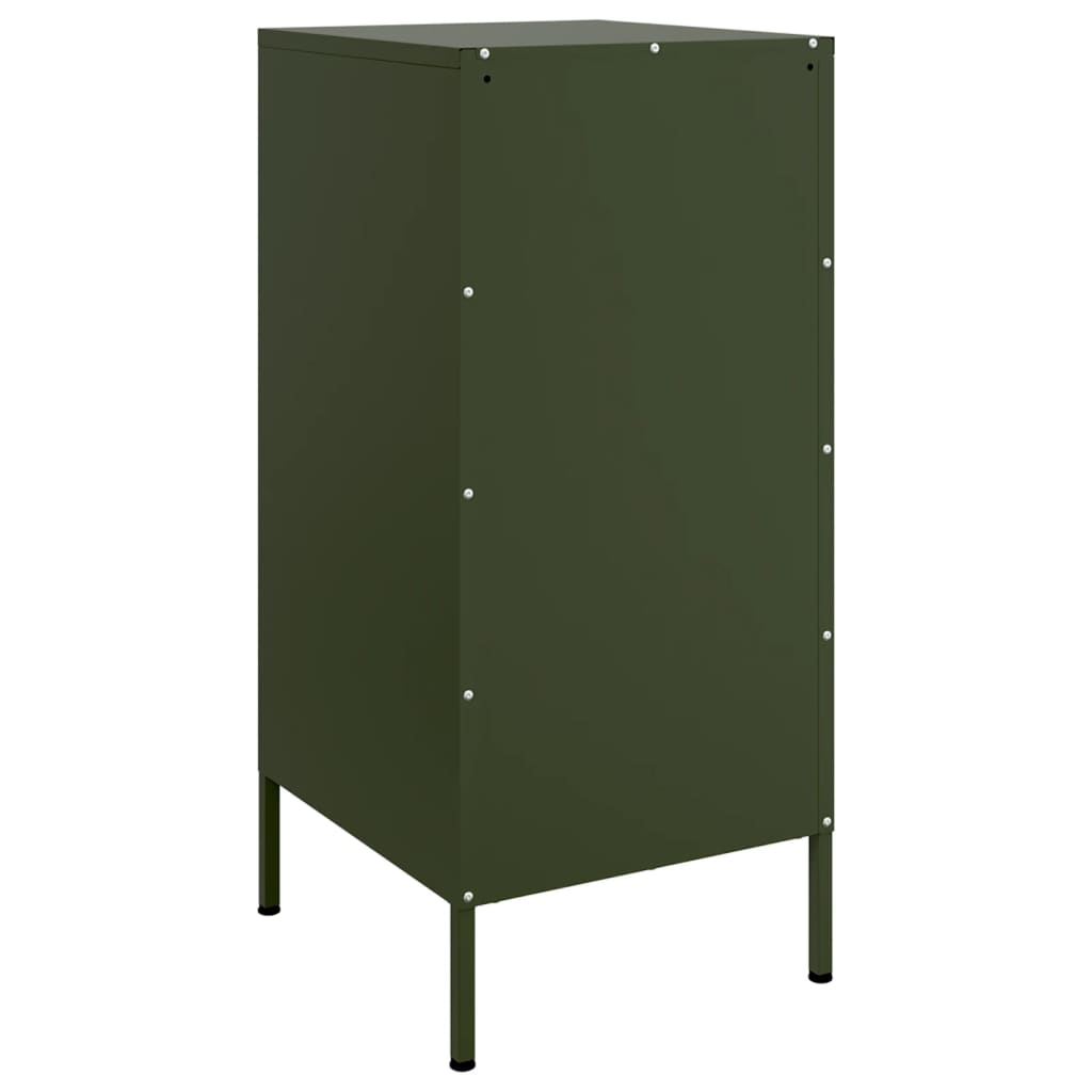 Buffets 2 pcs vert olive 36x39x79 cm acier