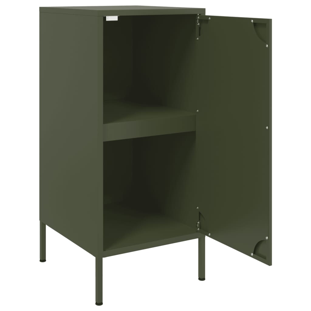 Buffets 2 pcs vert olive 36x39x79 cm acier