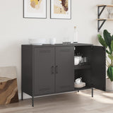 Buffet noir 100,5x39x79 cm acier