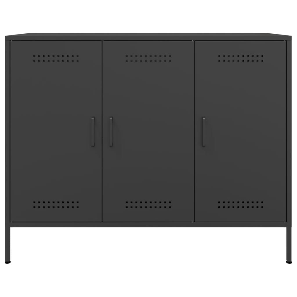 Buffet noir 100,5x39x79 cm acier