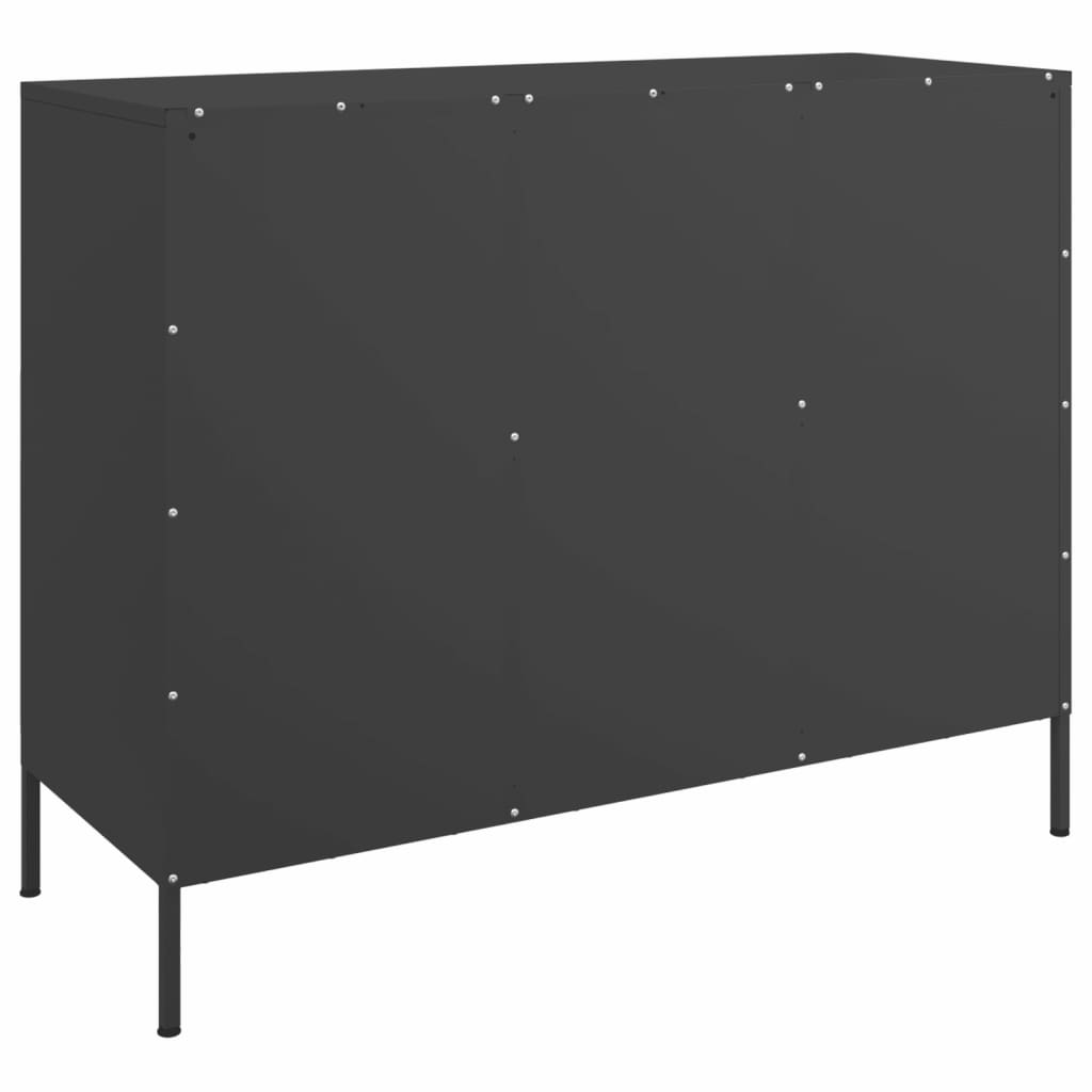 Buffet noir 100,5x39x79 cm acier