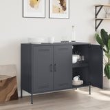 Anthrazitfarbenes Sideboard 100,5x39x79 cm aus Stahl