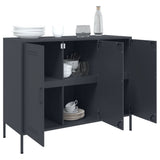 Anthrazitfarbenes Sideboard 100,5x39x79 cm aus Stahl