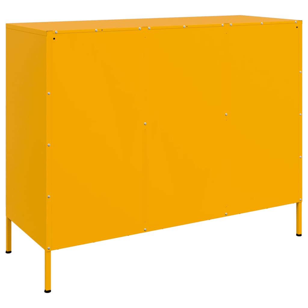 Buffet jaune moutarde 100,5x39x79 cm acier