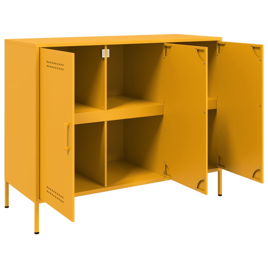 Buffet jaune moutarde 100,5x39x79 cm acier