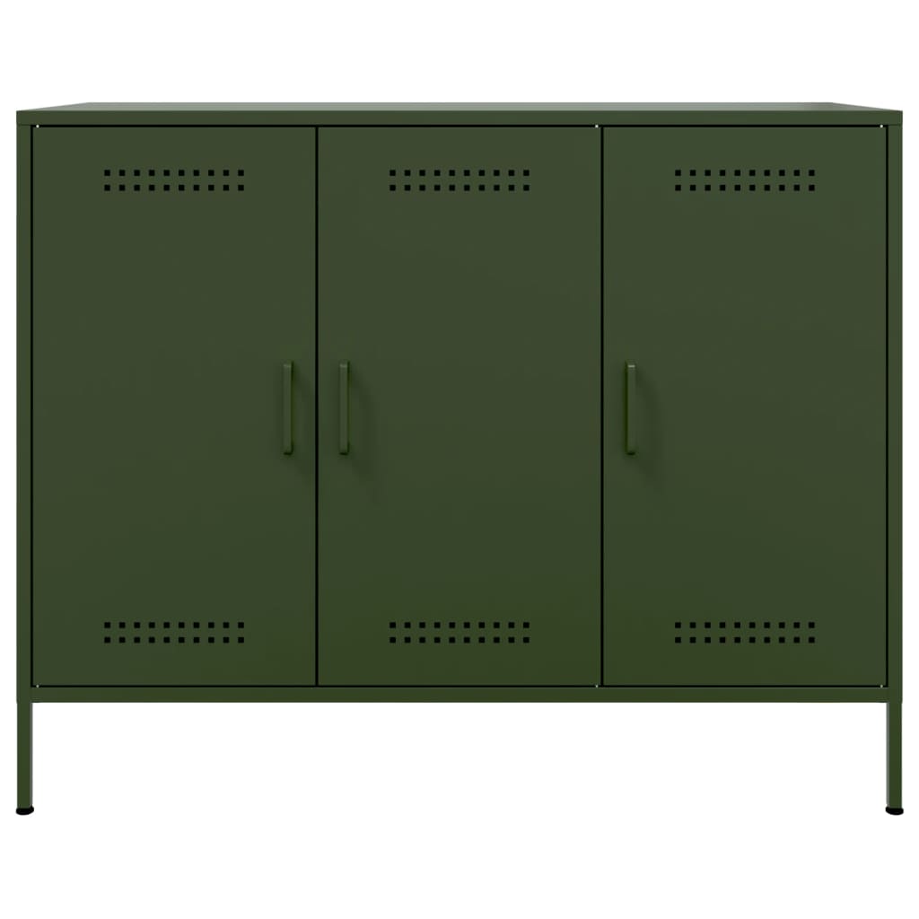 Olivgrünes Sideboard 100,5x39x79 cm aus Stahl