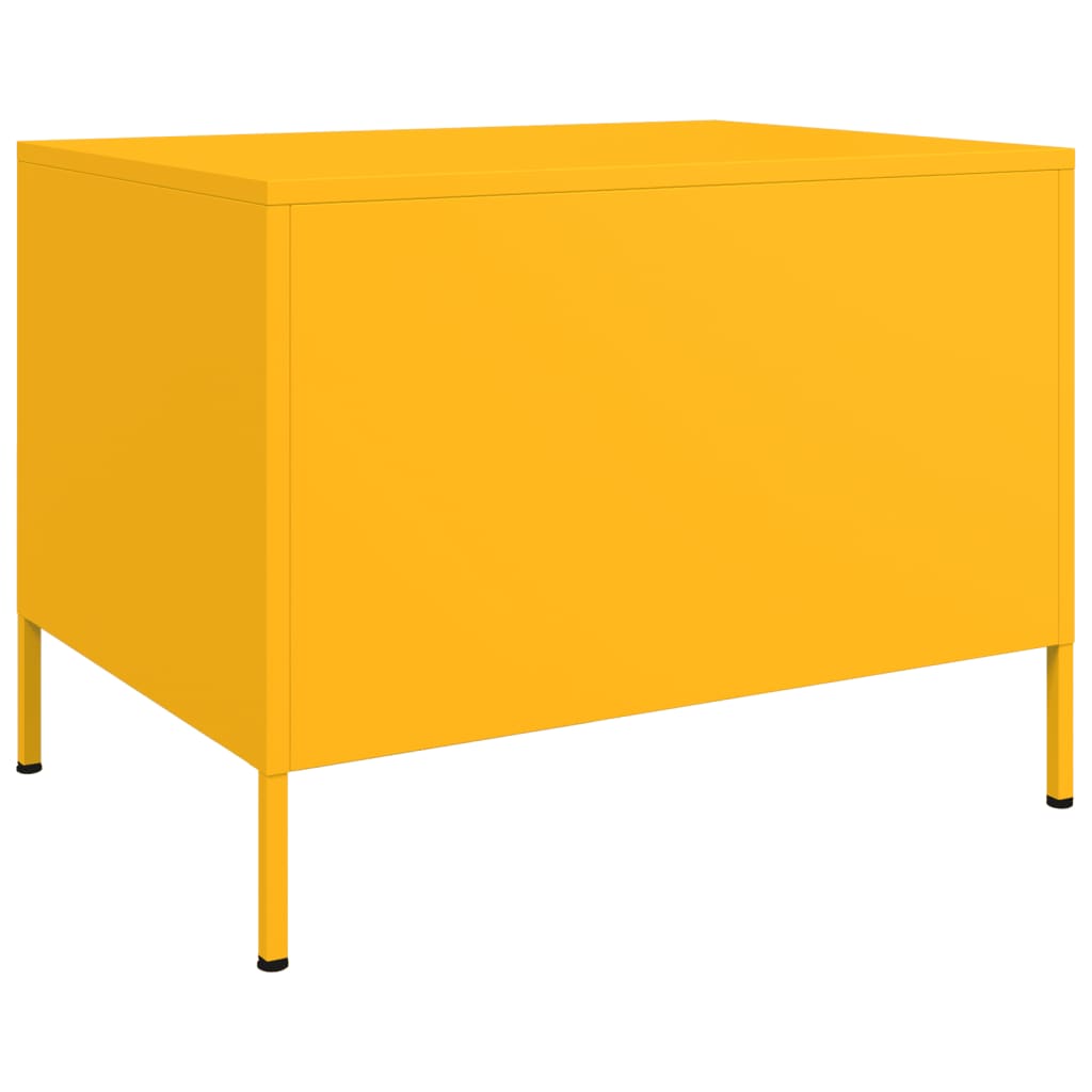 Table basse jaune moutarde 68x50x50,5 cm acier