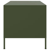 Table basse vert olive 68x50x50,5 cm acier