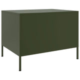 Table basse vert olive 68x50x50,5 cm acier