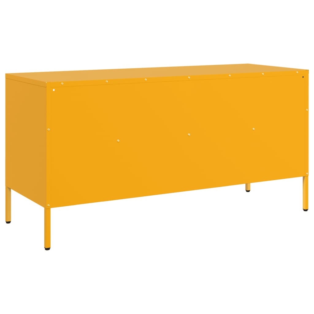 Meuble TV jaune moutarde 100,5x39x50,5 cm acier