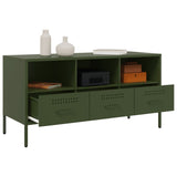 Meuble TV vert olive 100,5x39x50,5 cm acier