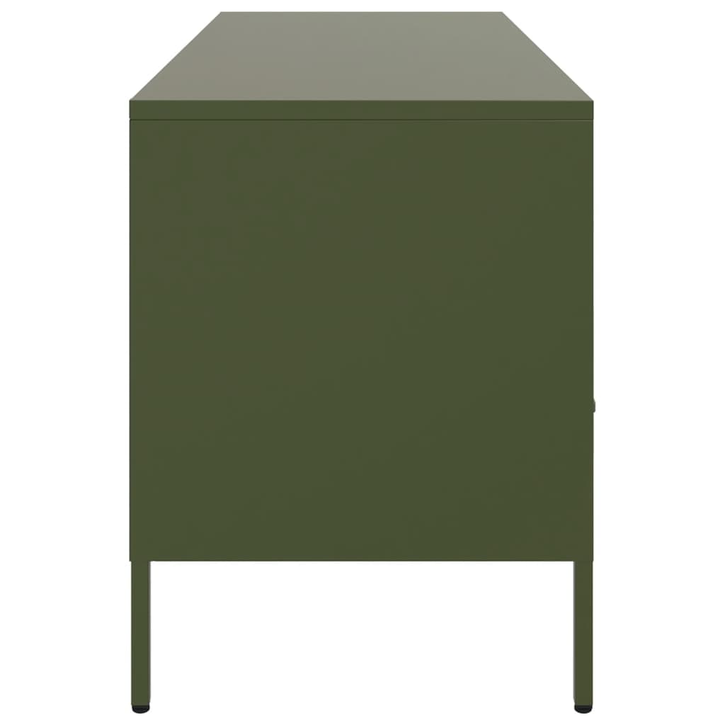 Meuble TV vert olive 100,5x39x50,5 cm acier