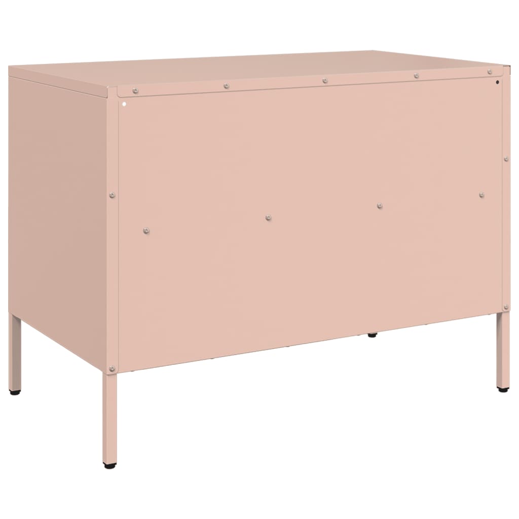 Meuble TV rose 68x39x50,5 cm acier