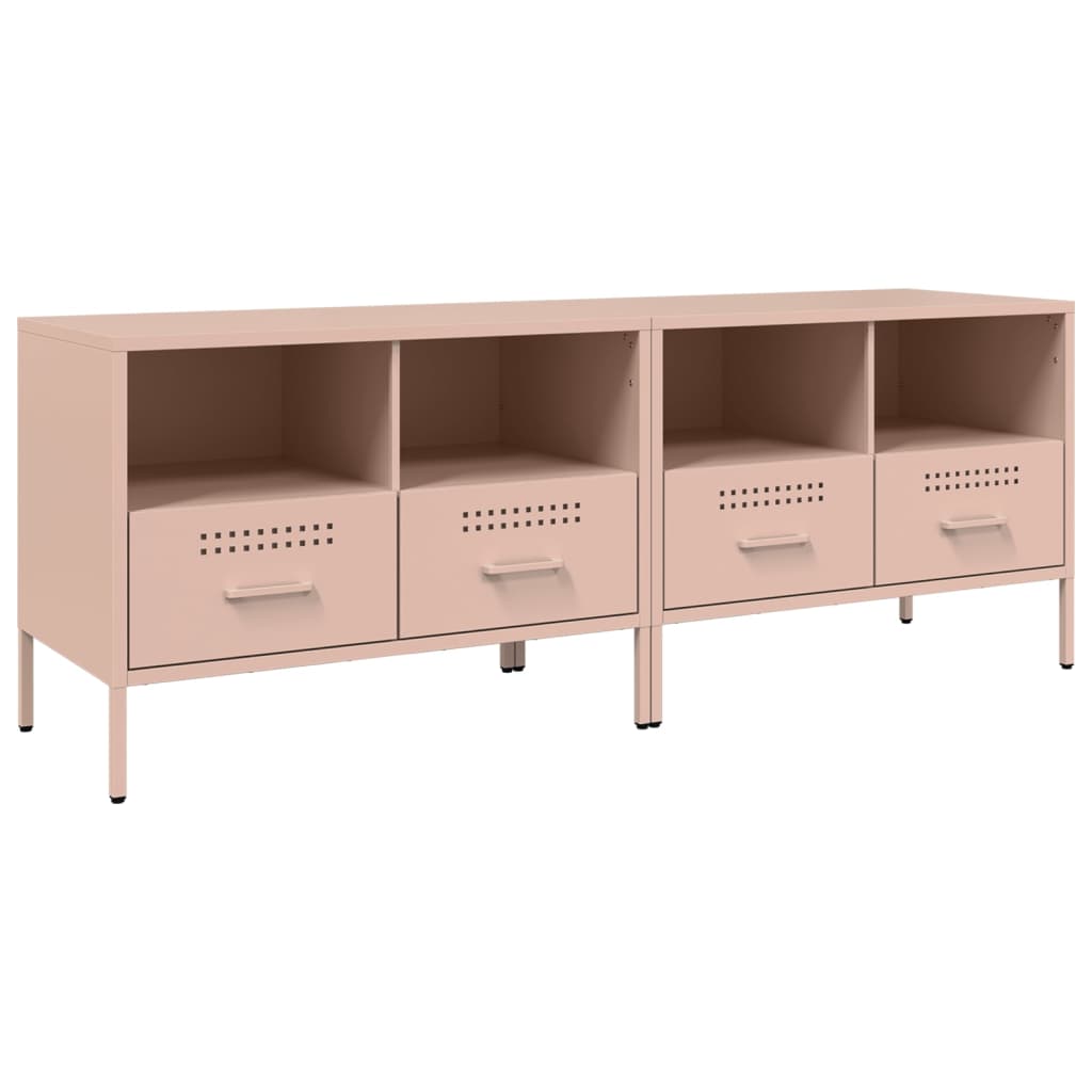 Meubles TV 2 pcs rose 68x39x50,5 cm acier