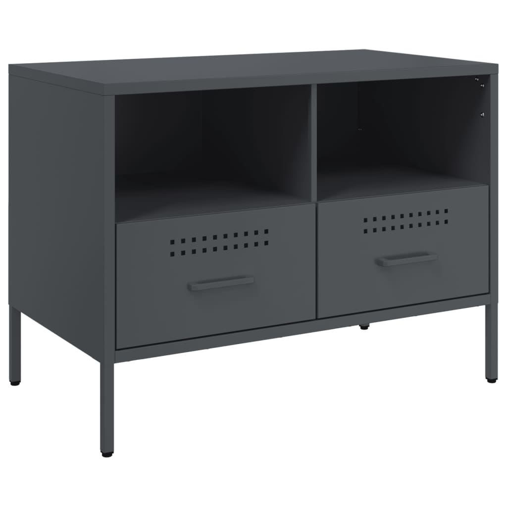 Meuble TV anthracite 68x39x50,5 cm acier