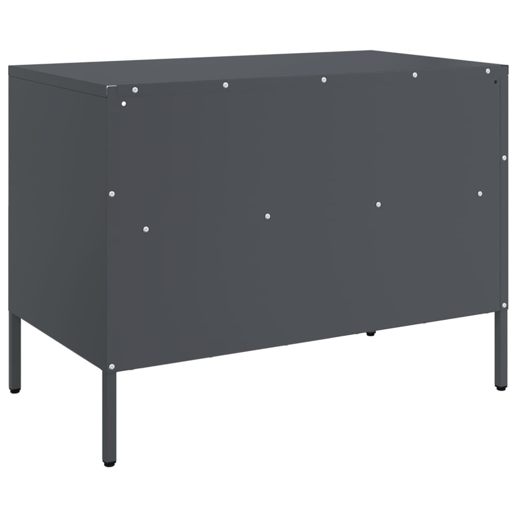 Meuble TV anthracite 68x39x50,5 cm acier