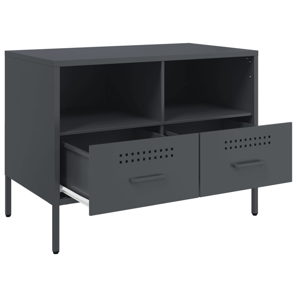 Meuble TV anthracite 68x39x50,5 cm acier