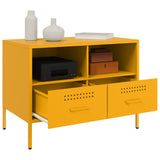 Meuble TV jaune moutarde 68x39x50,5 cm acier