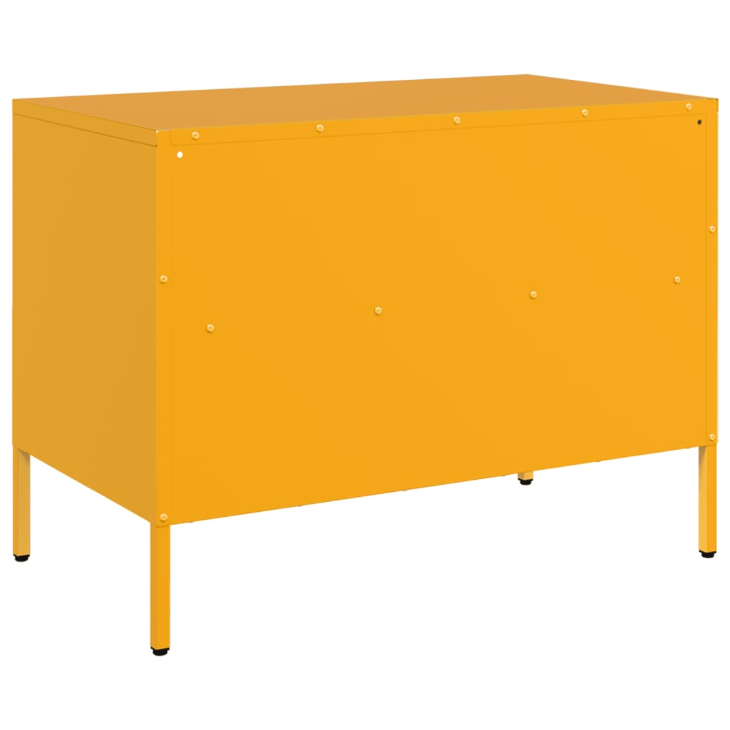 Meuble TV jaune moutarde 68x39x50,5 cm acier