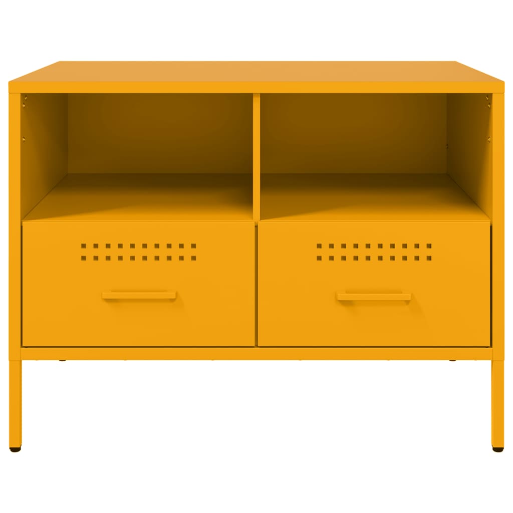 Meubles TV 2 pcs jaune moutarde 68x39x50,5 cm acier