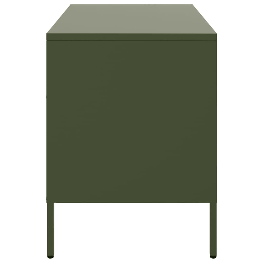 Meuble TV vert olive 68x39x50,5 cm acier