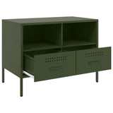 Meuble TV vert olive 68x39x50,5 cm acier