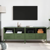 Meubles TV 2 pcs vert olive 68x39x50,5 cm acier