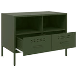 Meubles TV 2 pcs vert olive 68x39x50,5 cm acier