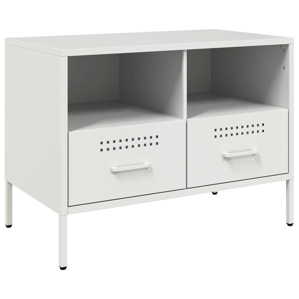 Meuble TV blanc 68x39x50,5 cm acier