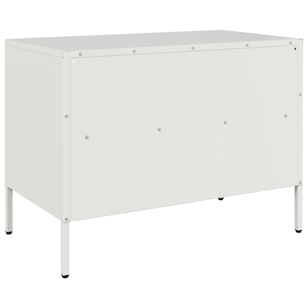 Meuble TV blanc 68x39x50,5 cm acier