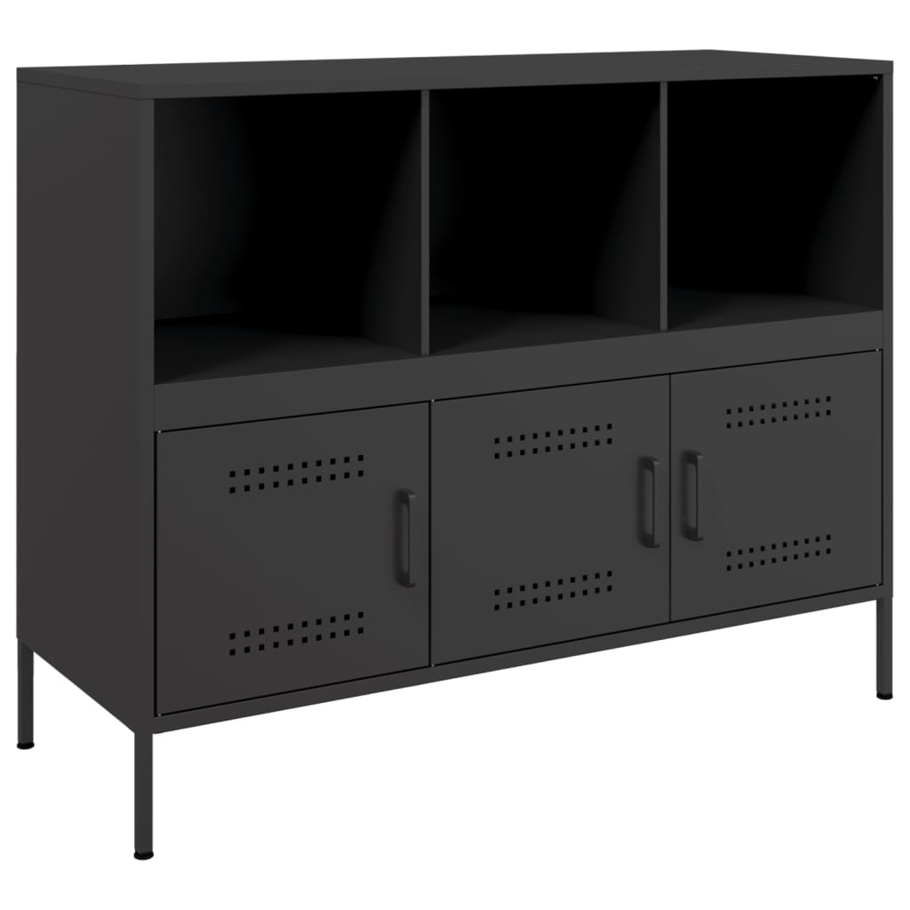 Buffet noir 100,5x39x79 cm acier