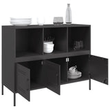 Buffet noir 100,5x39x79 cm acier