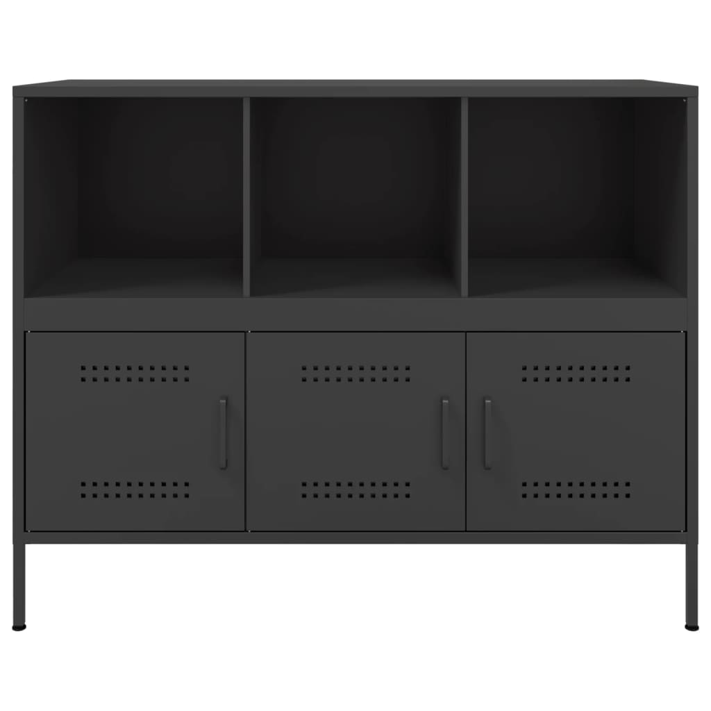 Buffet noir 100,5x39x79 cm acier