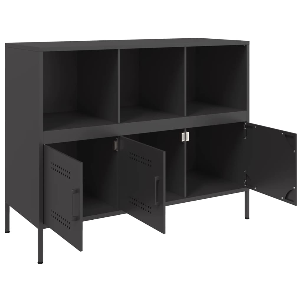 Buffet noir 100,5x39x79 cm acier