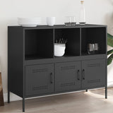 Buffet noir 100,5x39x79 cm acier