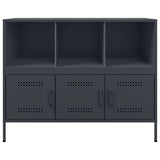 Anthrazitfarbenes Sideboard 100,5x39x79 cm aus Stahl