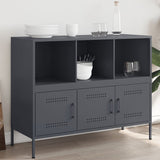 Anthrazitfarbenes Sideboard 100,5x39x79 cm aus Stahl