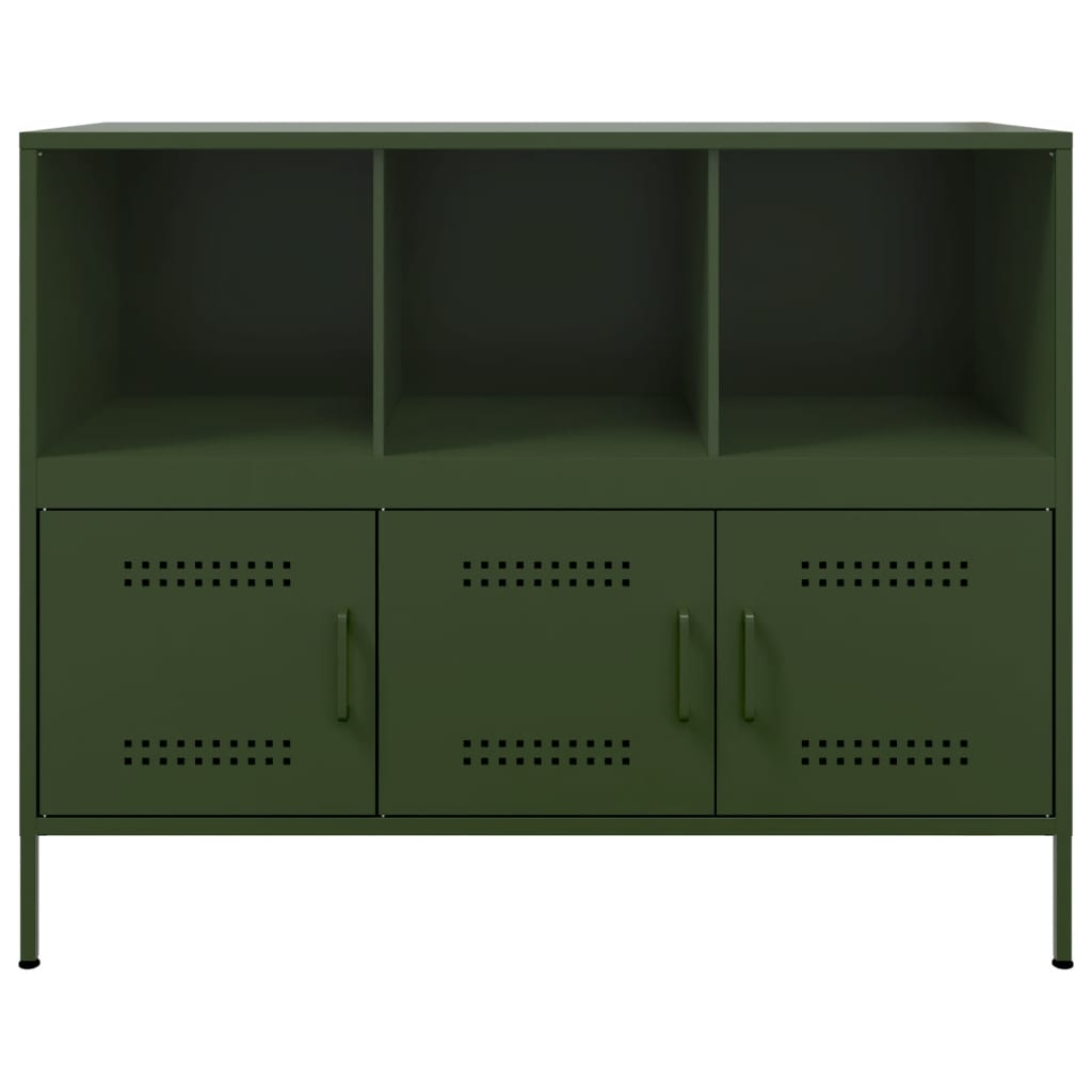 Buffet vert olive 100,5x39x79 cm acier