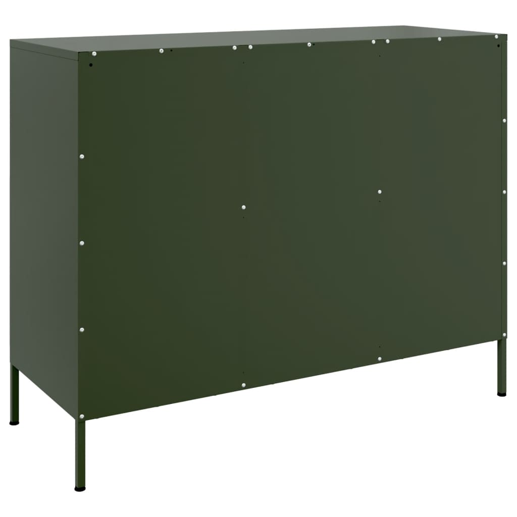 Buffet vert olive 100,5x39x79 cm acier