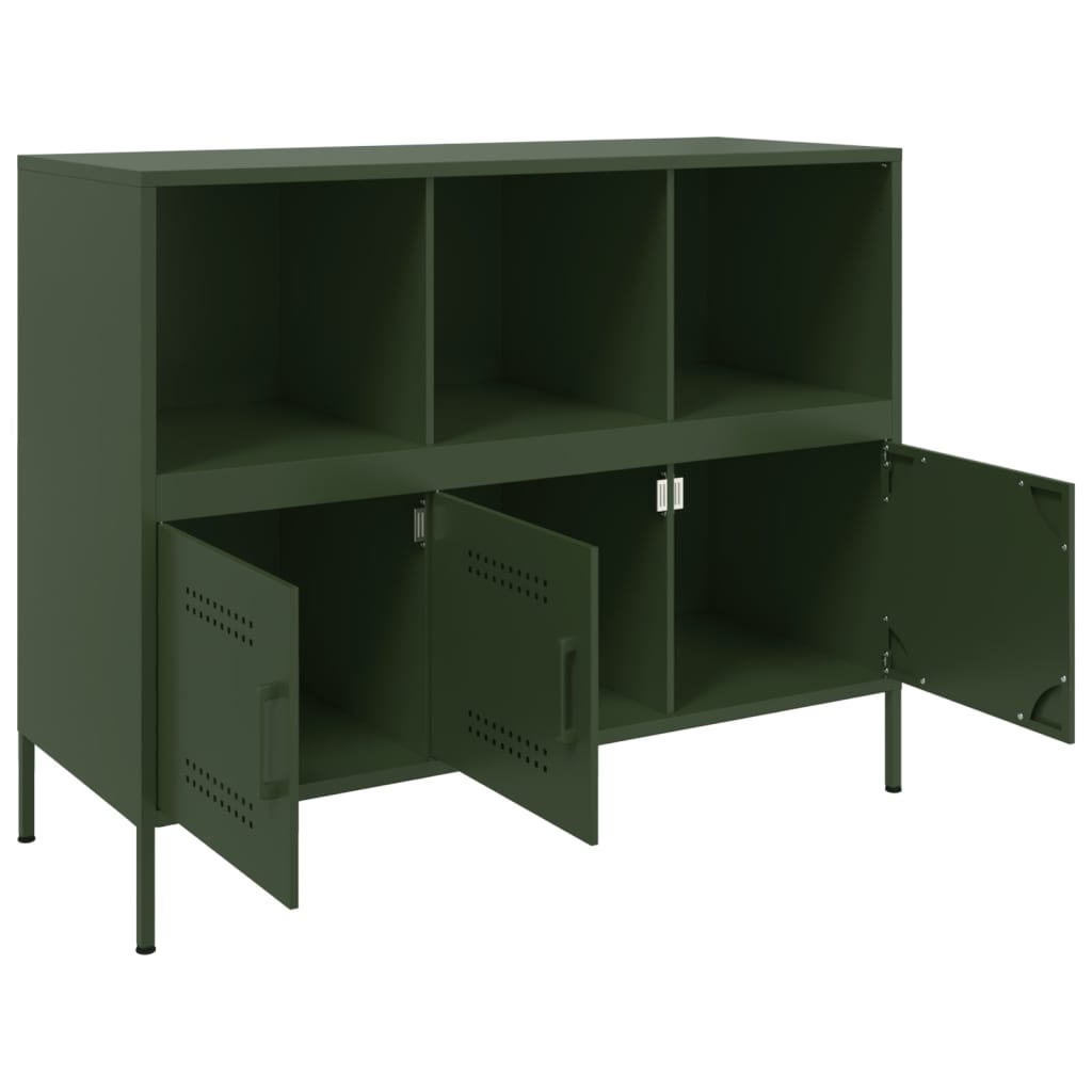 Buffet vert olive 100,5x39x79 cm acier