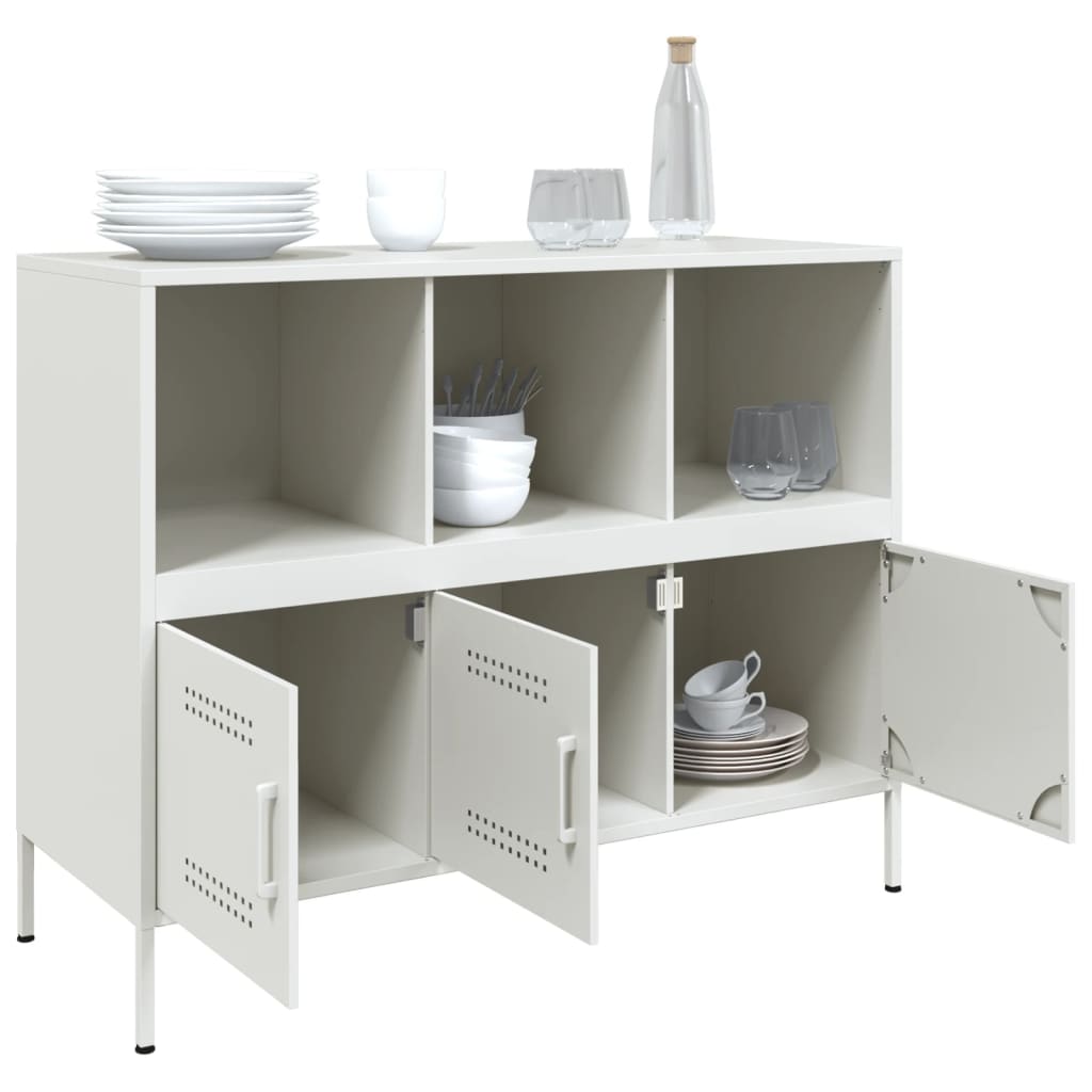 Buffet blanc 100,5x39x79 cm acier