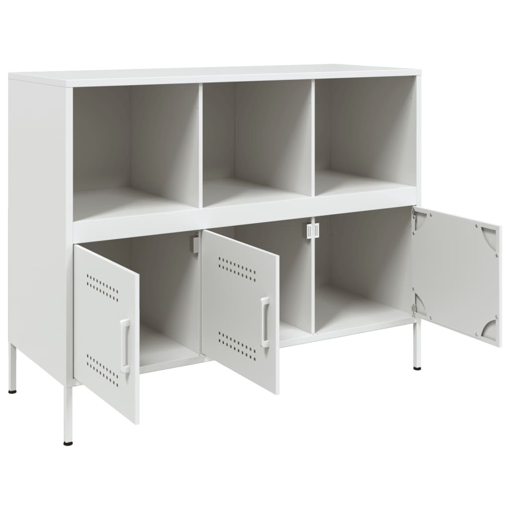 Buffet blanc 100,5x39x79 cm acier