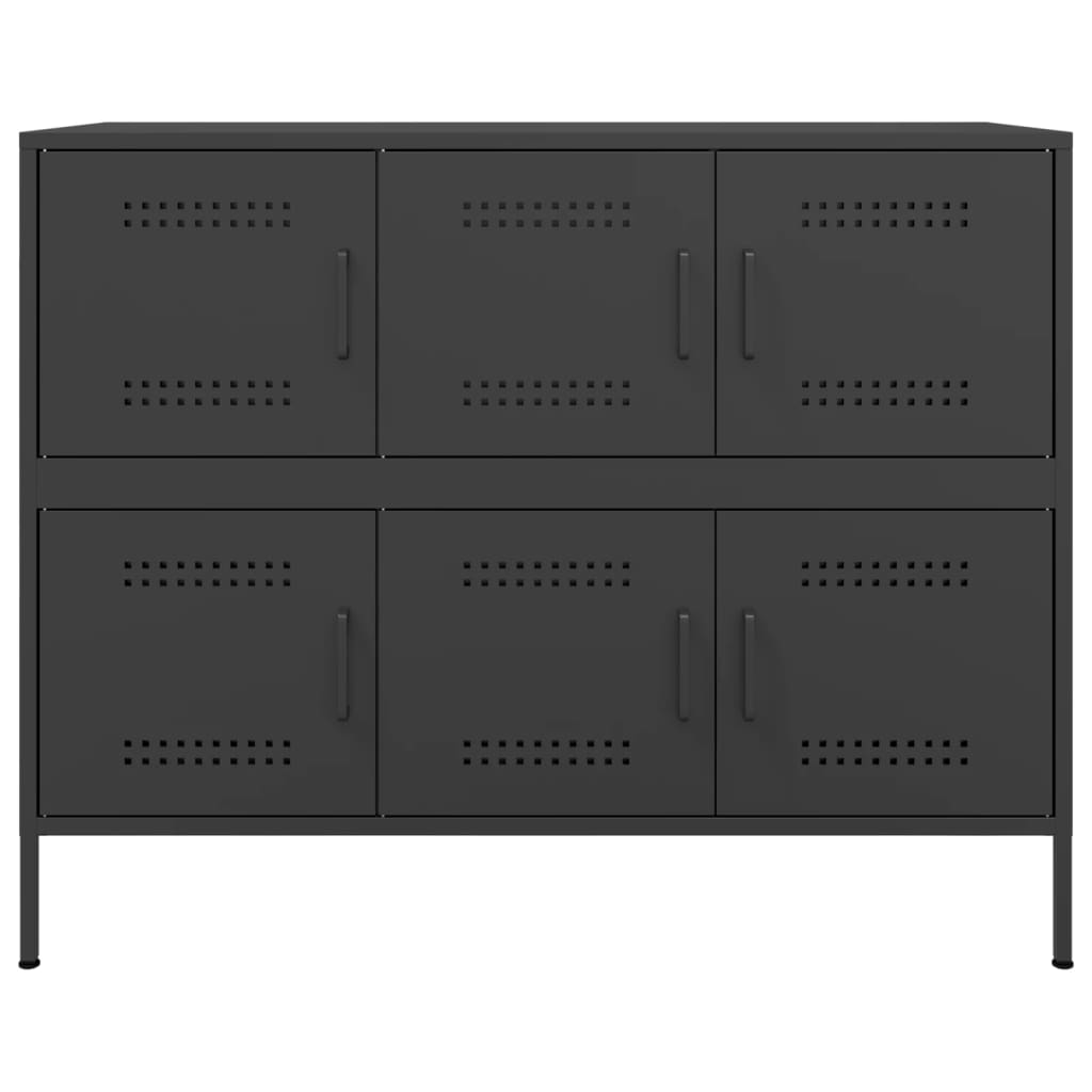 Buffet noir 100,5x39x79 cm acier