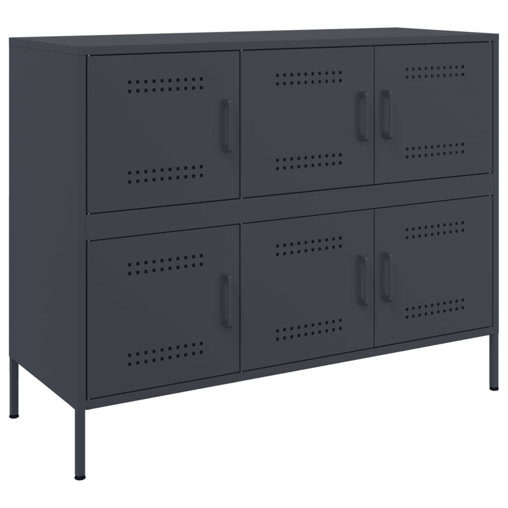 Buffet anthracite 100,5x39x79 cm acier